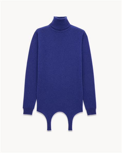 ysl navy blue turtleneck sweater|turtleneck garter sweater in cashmere .